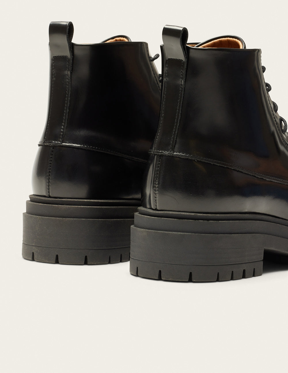 Bérénice laced ankle boots - Cuir box noir
