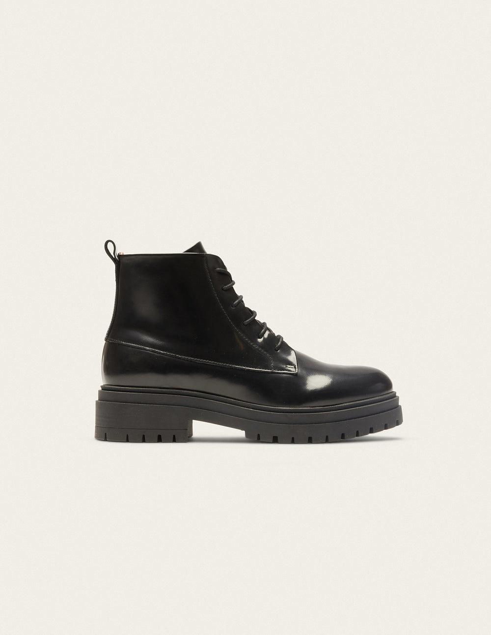 Bérénice laced ankle boots - Cuir box noir