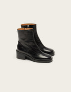 Callie ankle boots - Cuir plissé verni noir