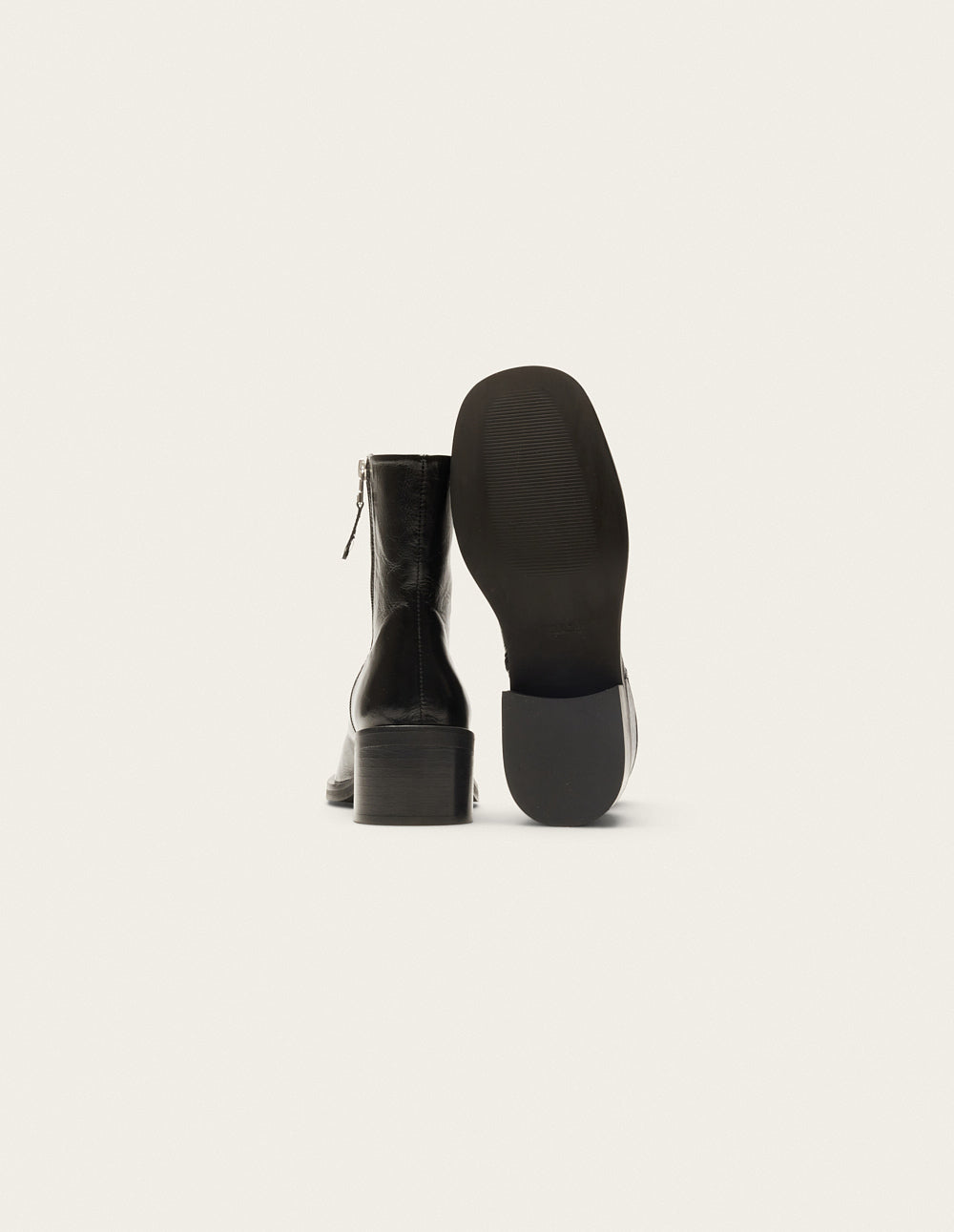 Callie ankle boots - Cuir plissé verni noir