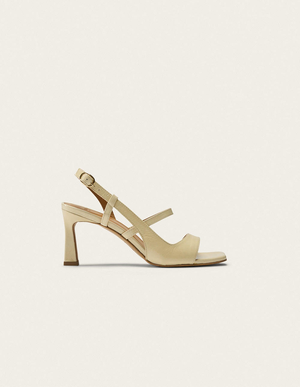 Sandals with heels Casta - Cuir plissé écru