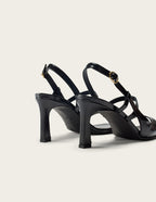 Casta tall sandals - Cuir plissé noir