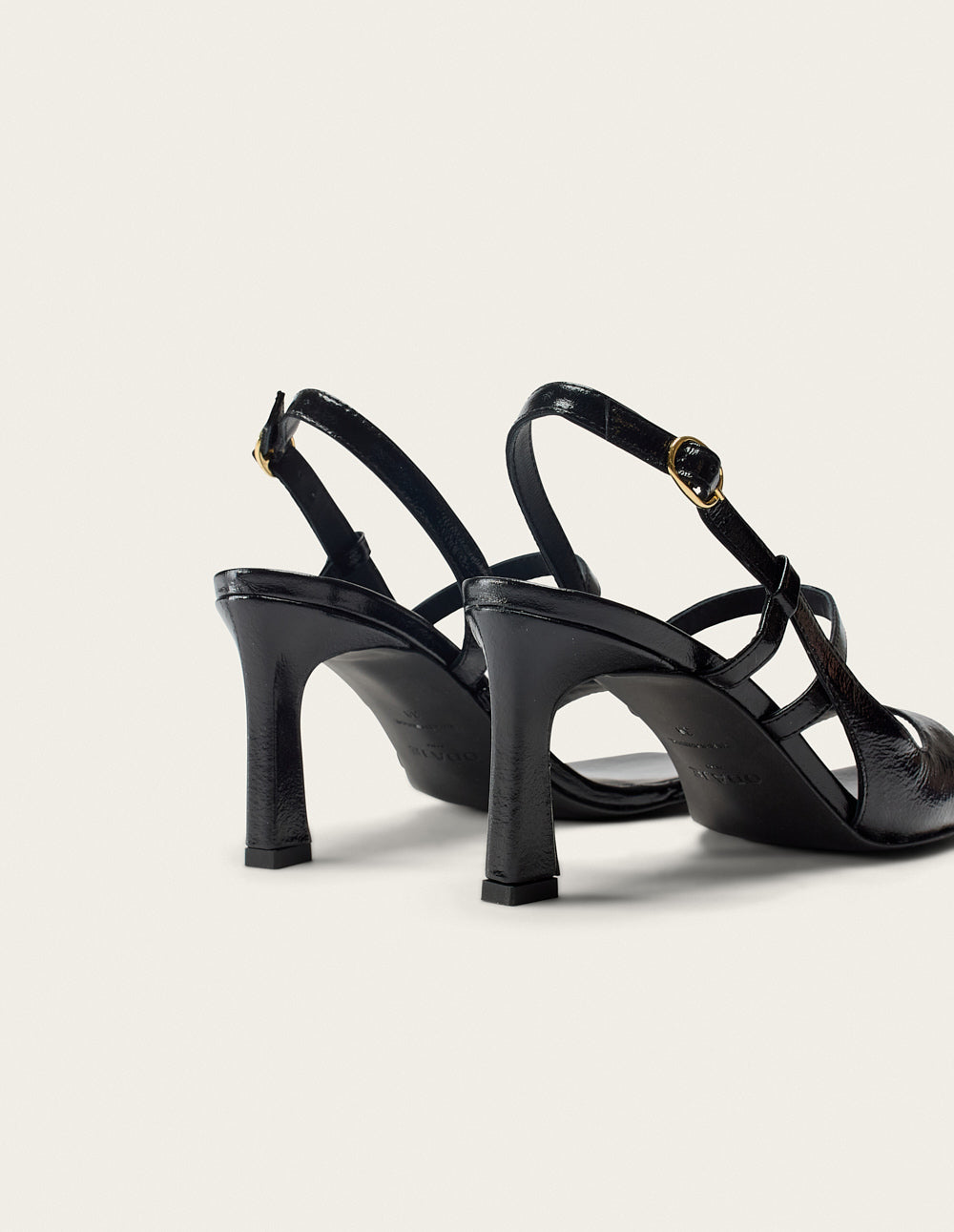 Casta tall sandals - Cuir plissé noir