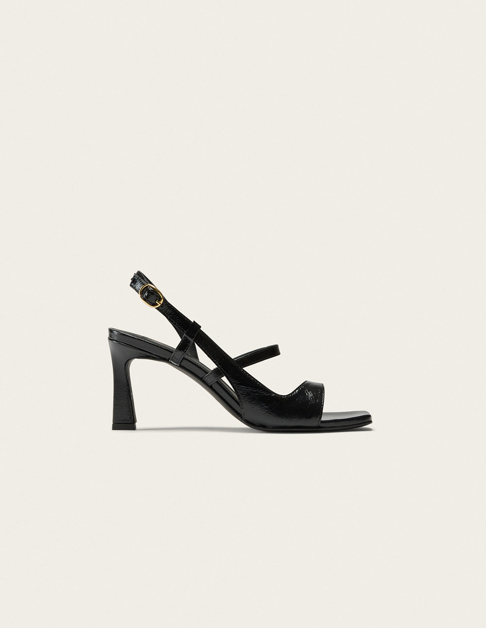 Casta tall sandals - Cuir plissé noir