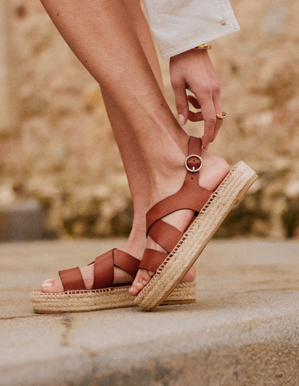 Espadrilles plates Chantal - Brown color
