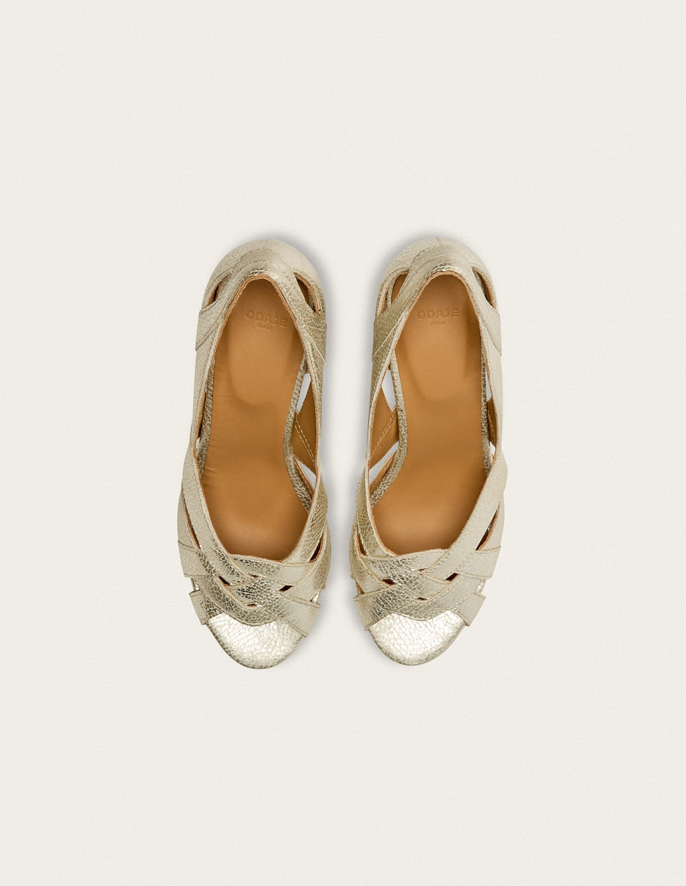 Clémentine H tall sandals - Cuir grainé champagne