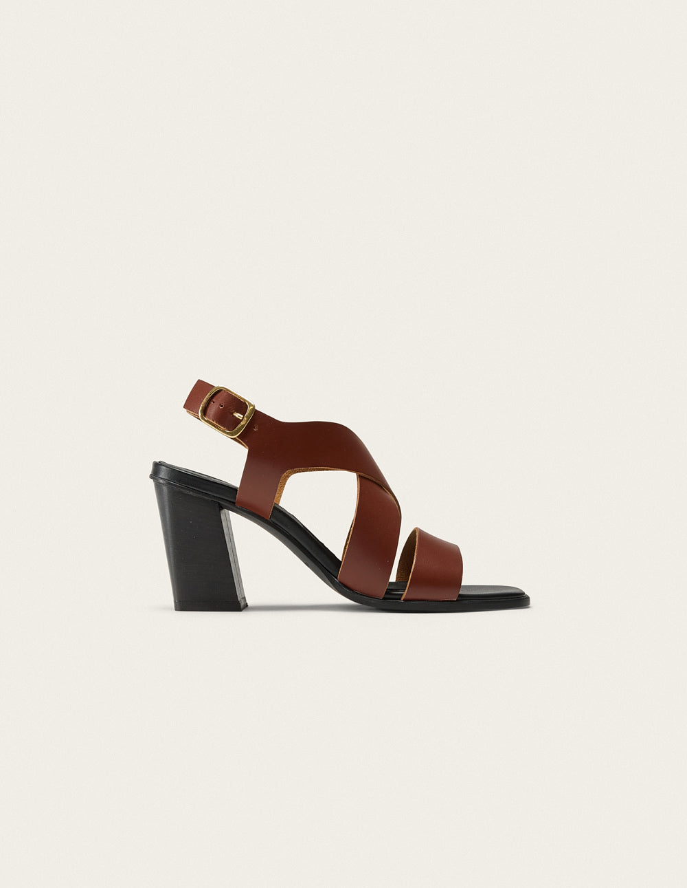 Dasun tall sandals - Cuir acajou