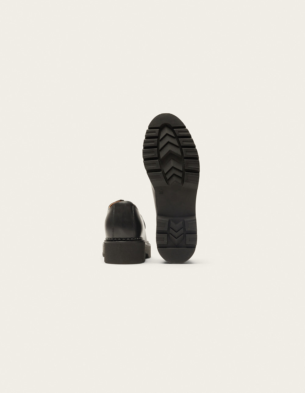 Derbies Deborah - Cuir noir et pony