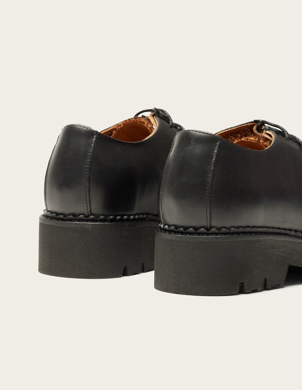 Derbies Deborah - Cuir noir et pony