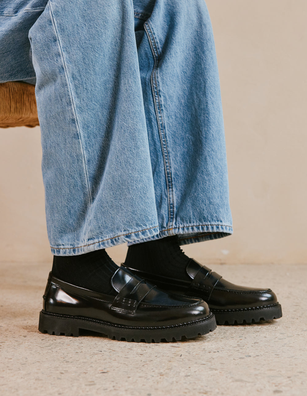 Elliot moccasins - Cuir box noir
