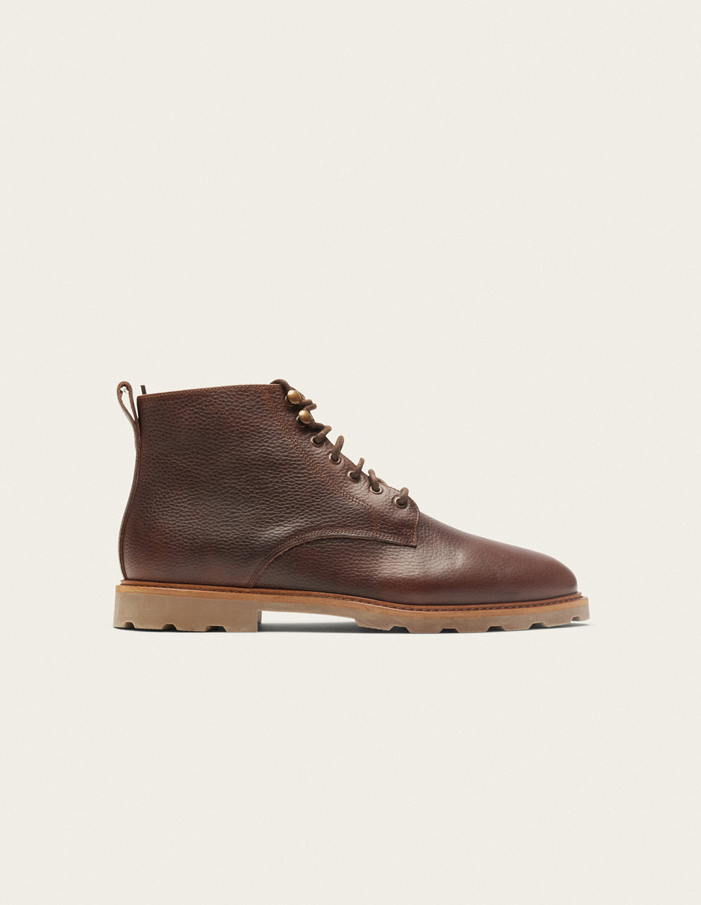 Eugène bottines - Brown grained pull-up leather