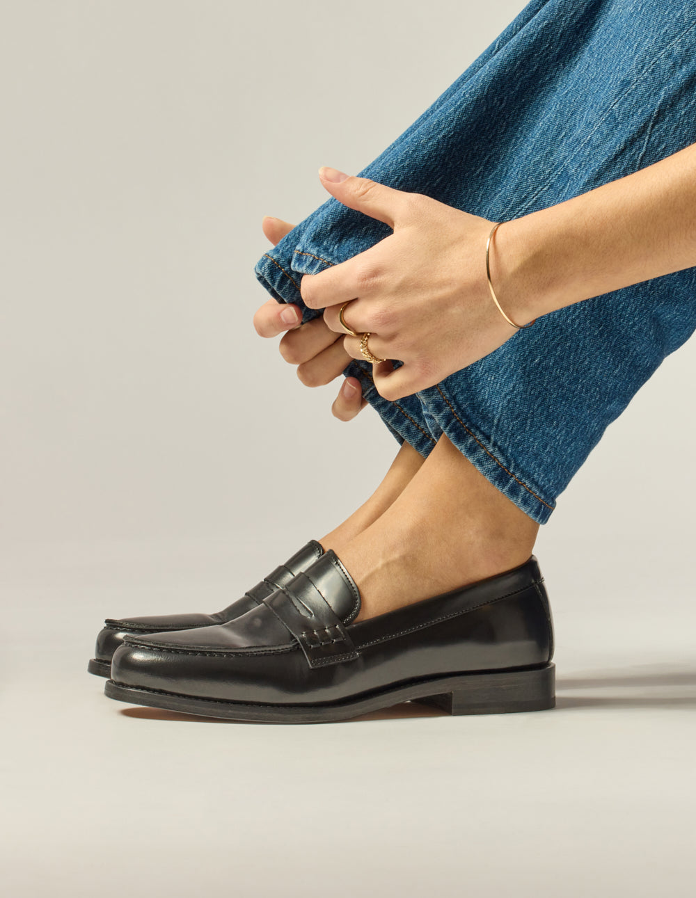 Fanny Moccasins - Cuir box noir