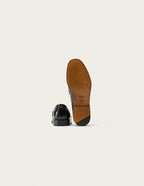Fanny loafers - Cuir box noir and léopard