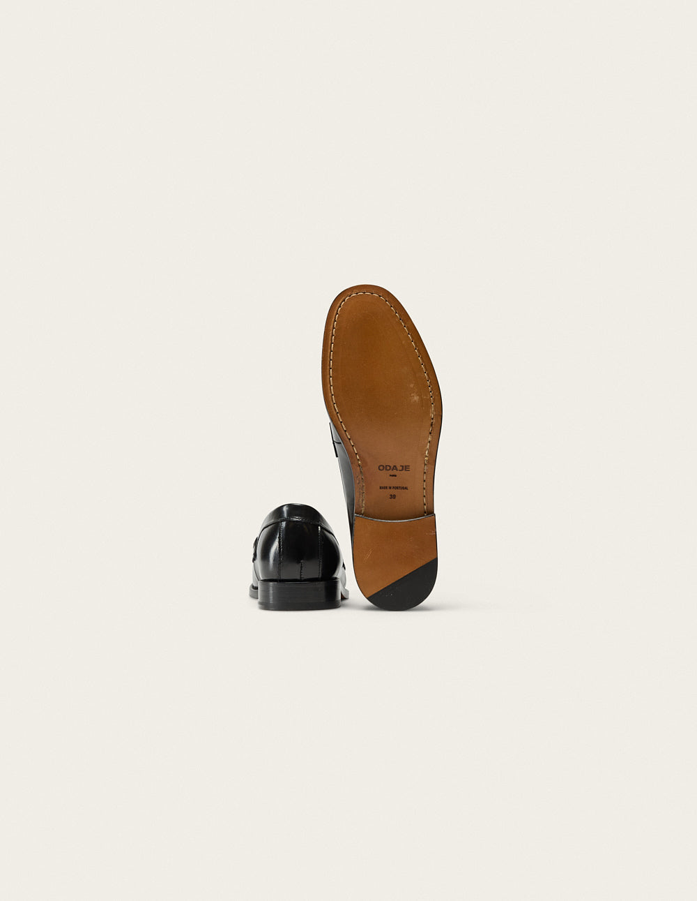 Fanny loafers - Cuir box noir and léopard