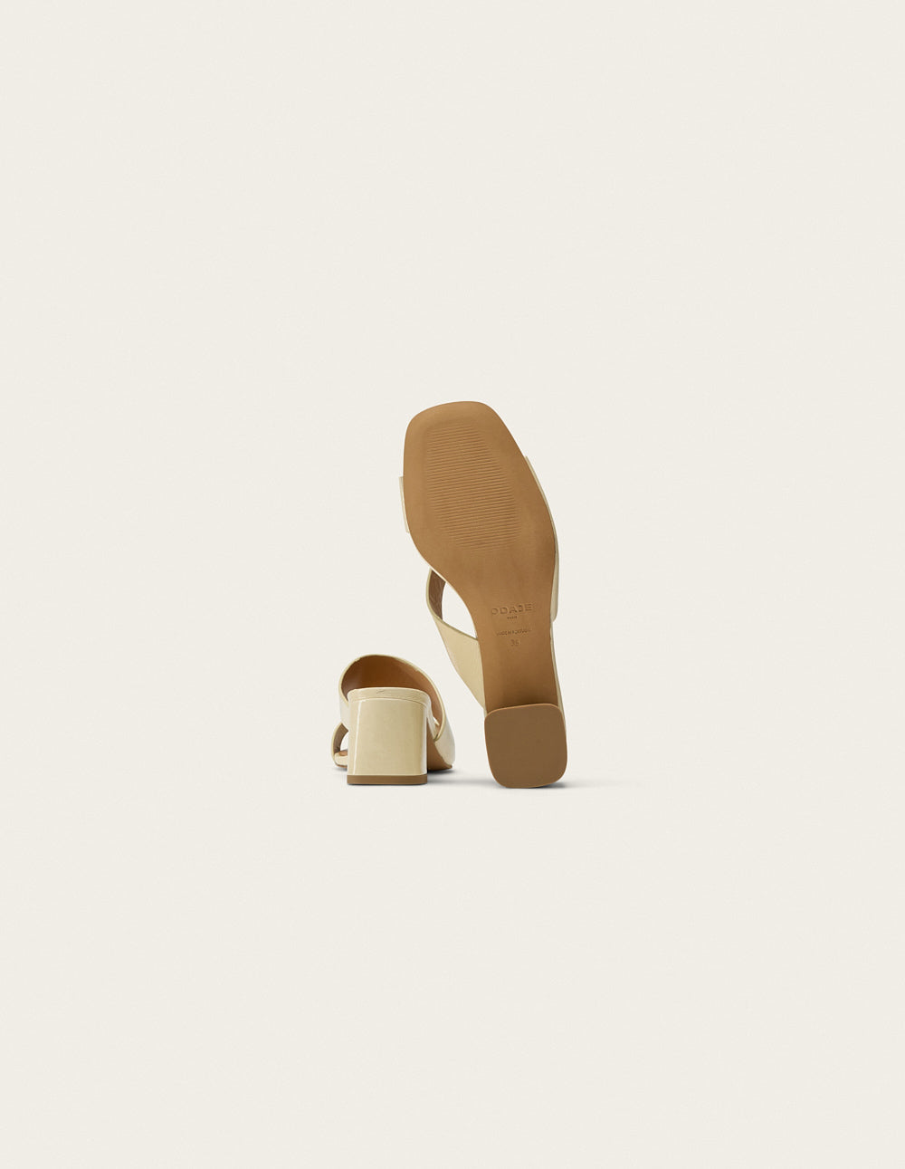 Mules Fika - Cuir pleated ecru