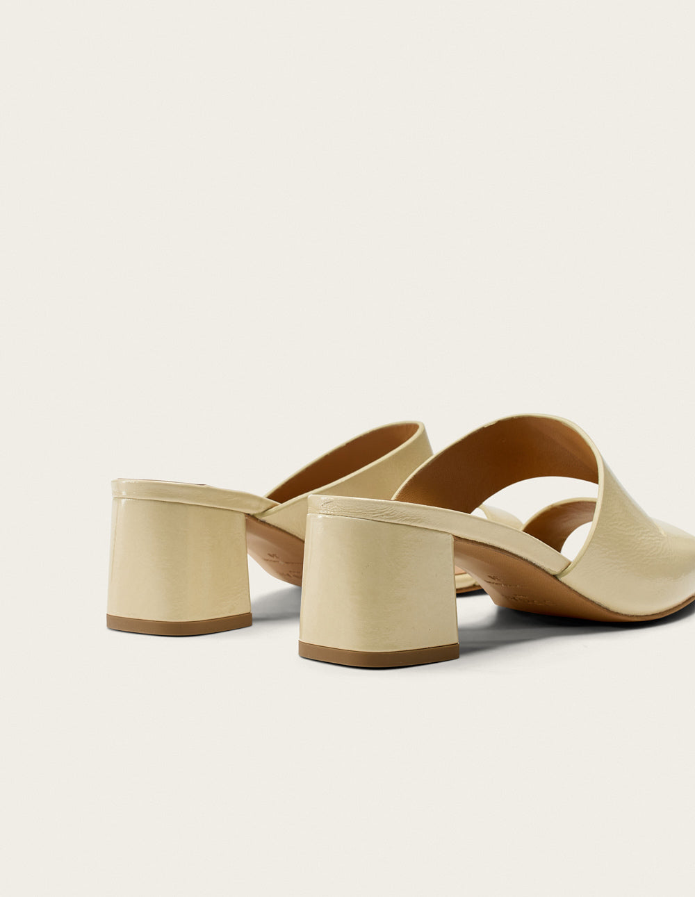 Mules Fika - Cuir pleated ecru