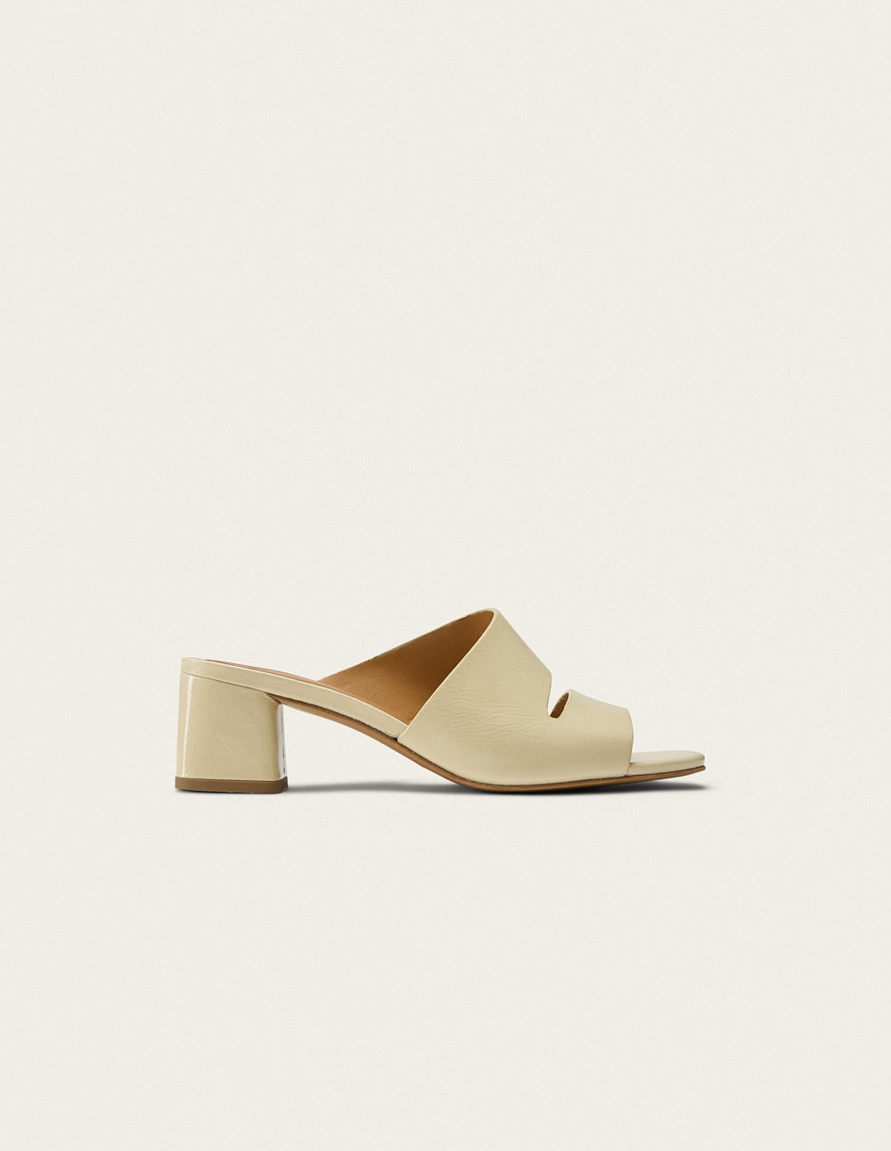 Mules Fika - Cuir pleated ecru