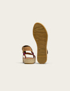 Espadrilles Flore - Magenta kaki beige suede
