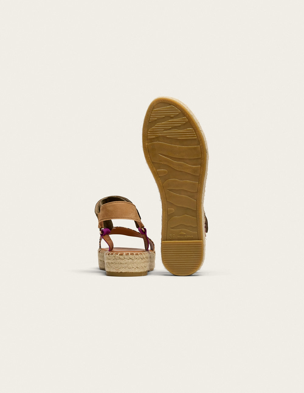 Espadrilles Flore - Magenta kaki beige suede