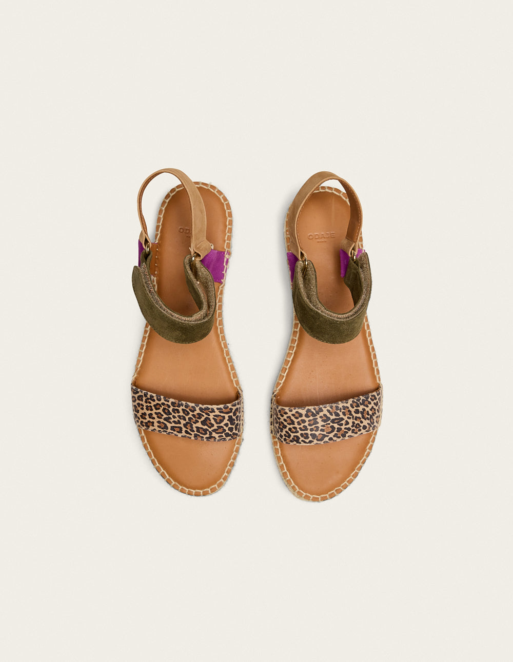 Espadrilles Flore - Magenta kaki beige suede