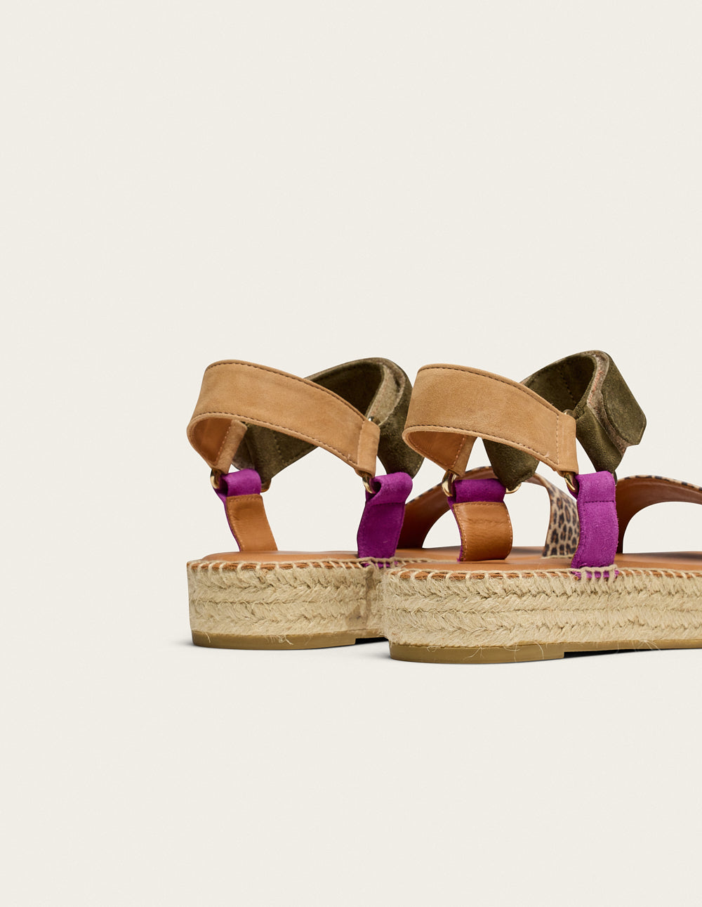 Espadrilles Flore - Magenta kaki beige suede