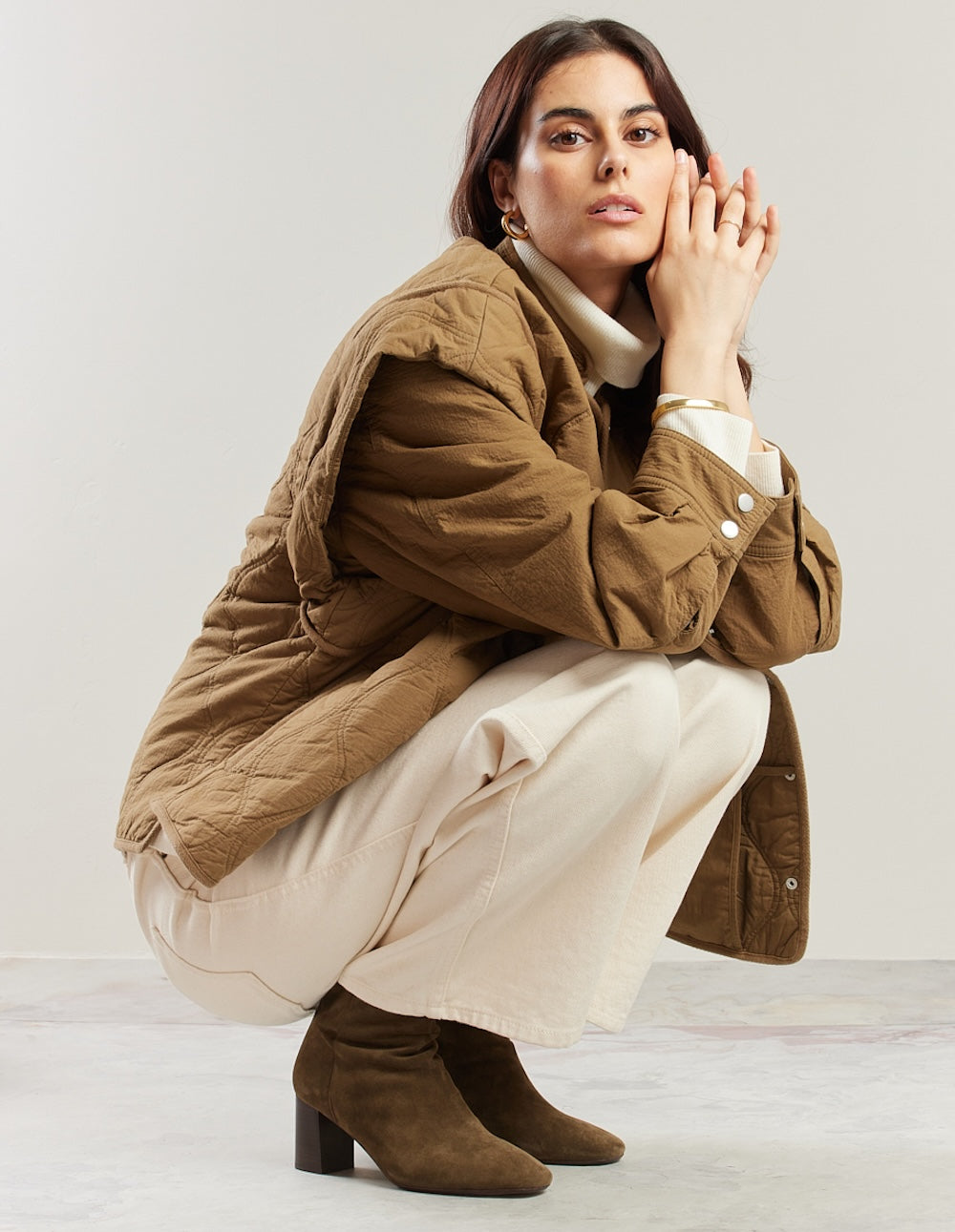Brune ankle boots - Suède kaki