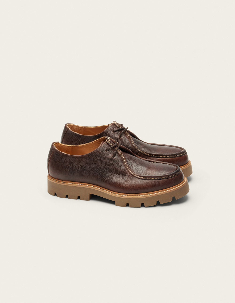 Derbies Gontran - Brown grain pull up leather