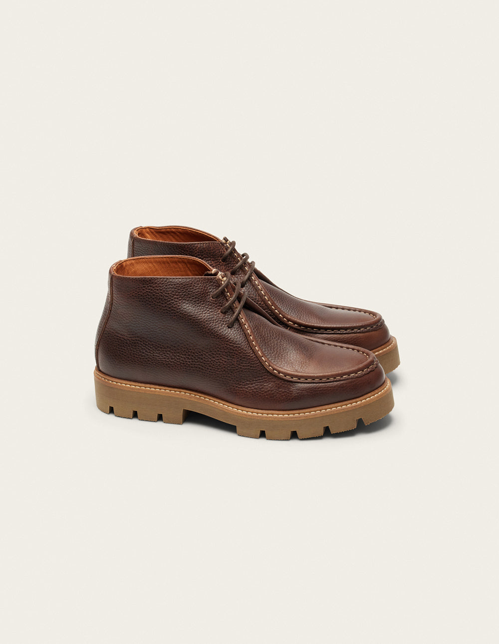 Bottines Grégoire - Brown grained pull up leather