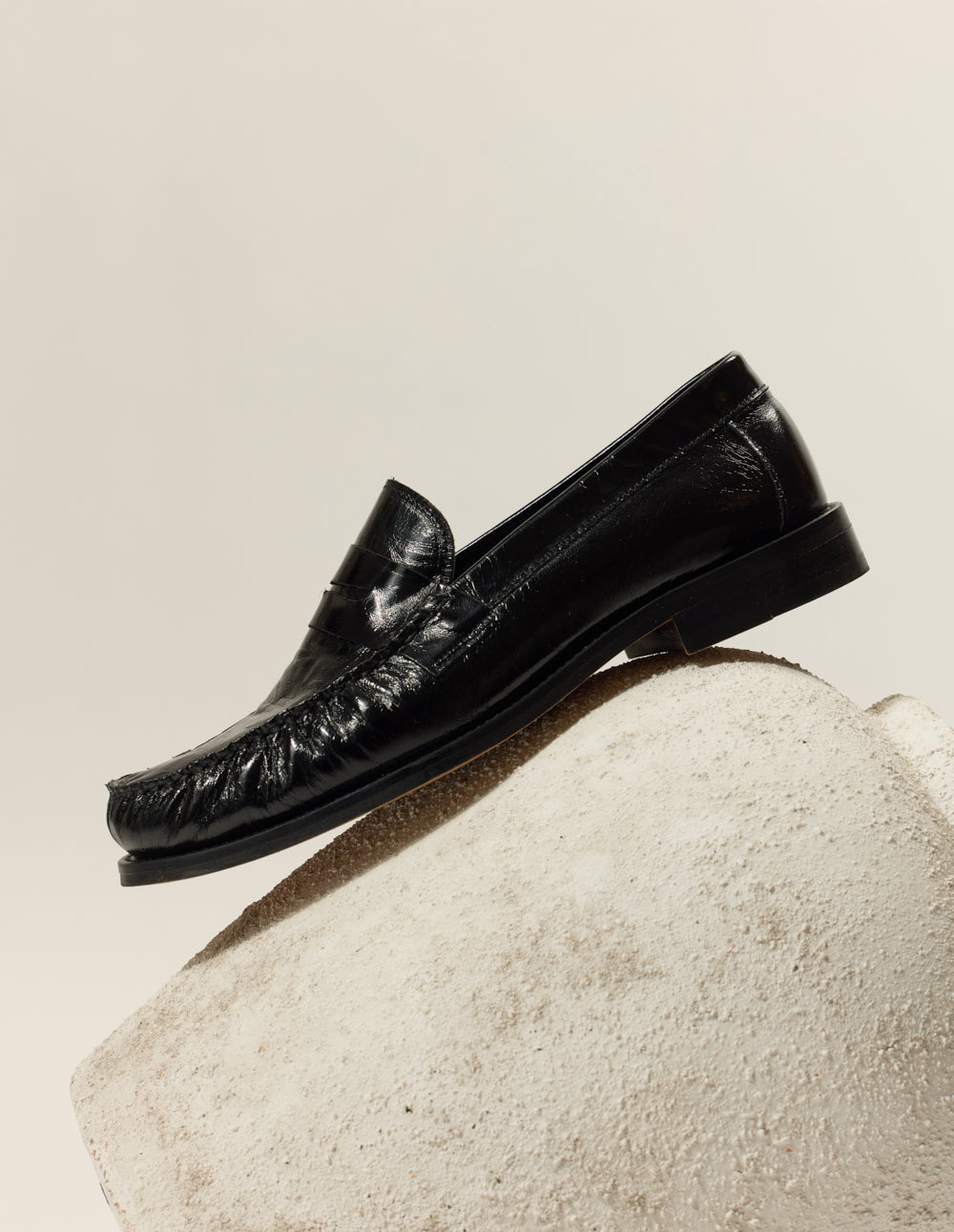 Halley loafers - Cuir plissé noir