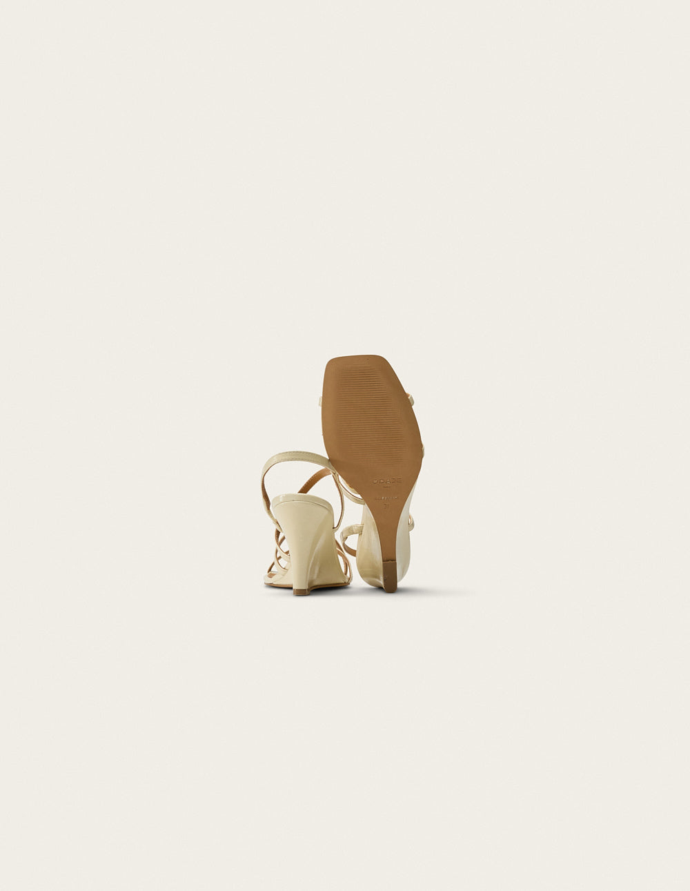 Hono tall sandals - Ecru pleated leather