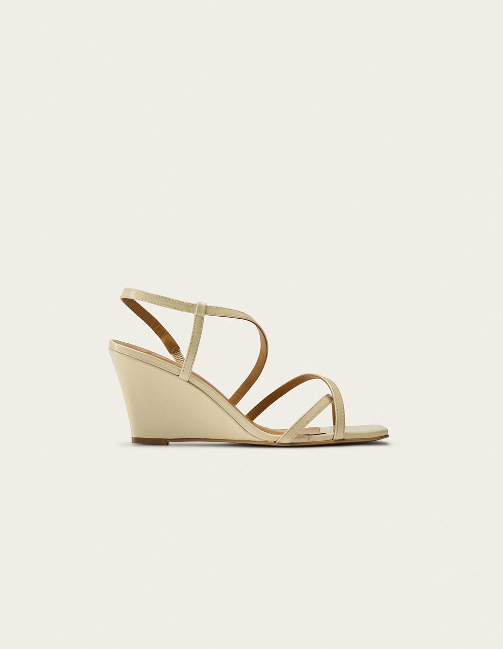 Hono tall sandals - Ecru pleated leather