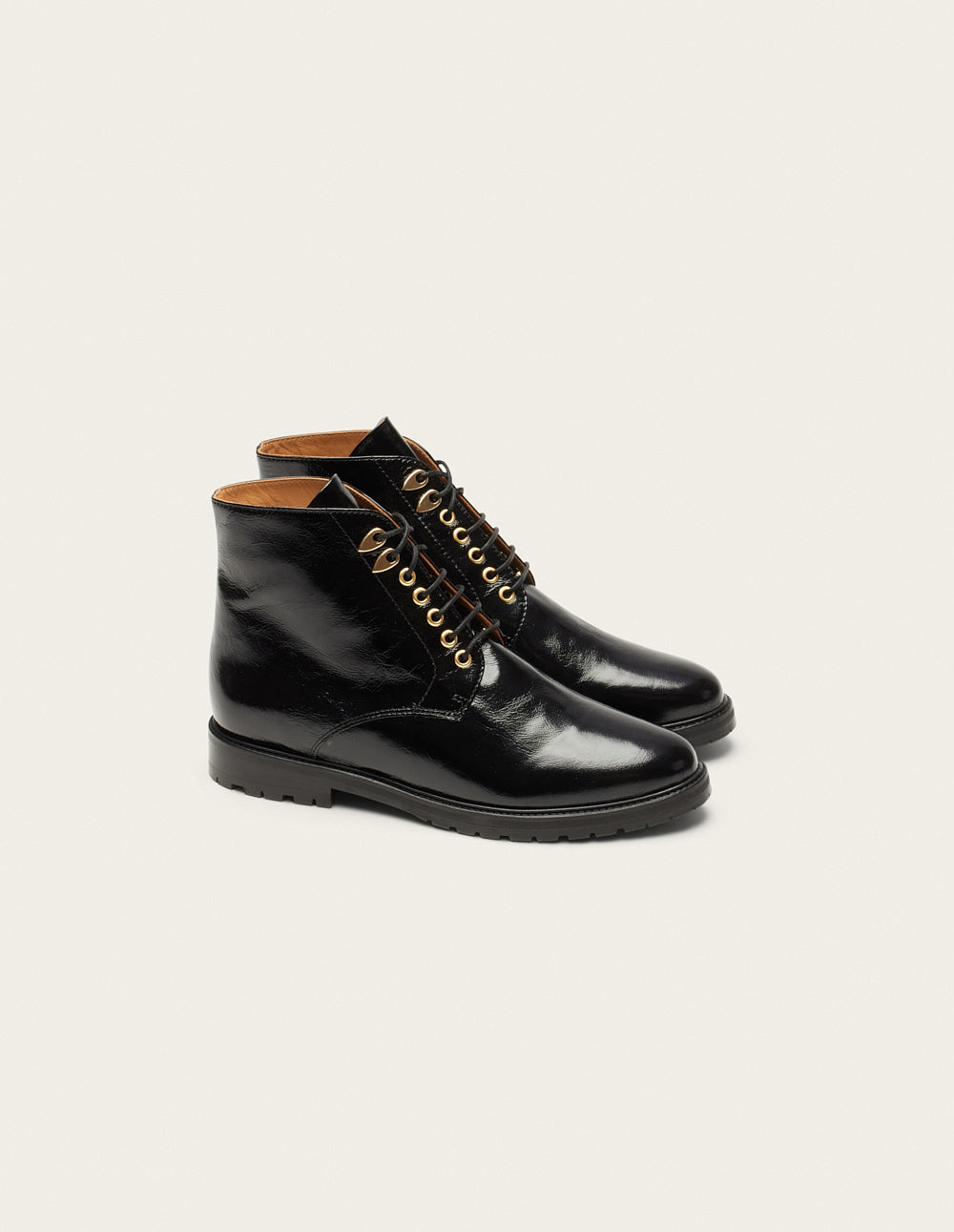 Laurène laced ankle boots - Cuir naplak noir