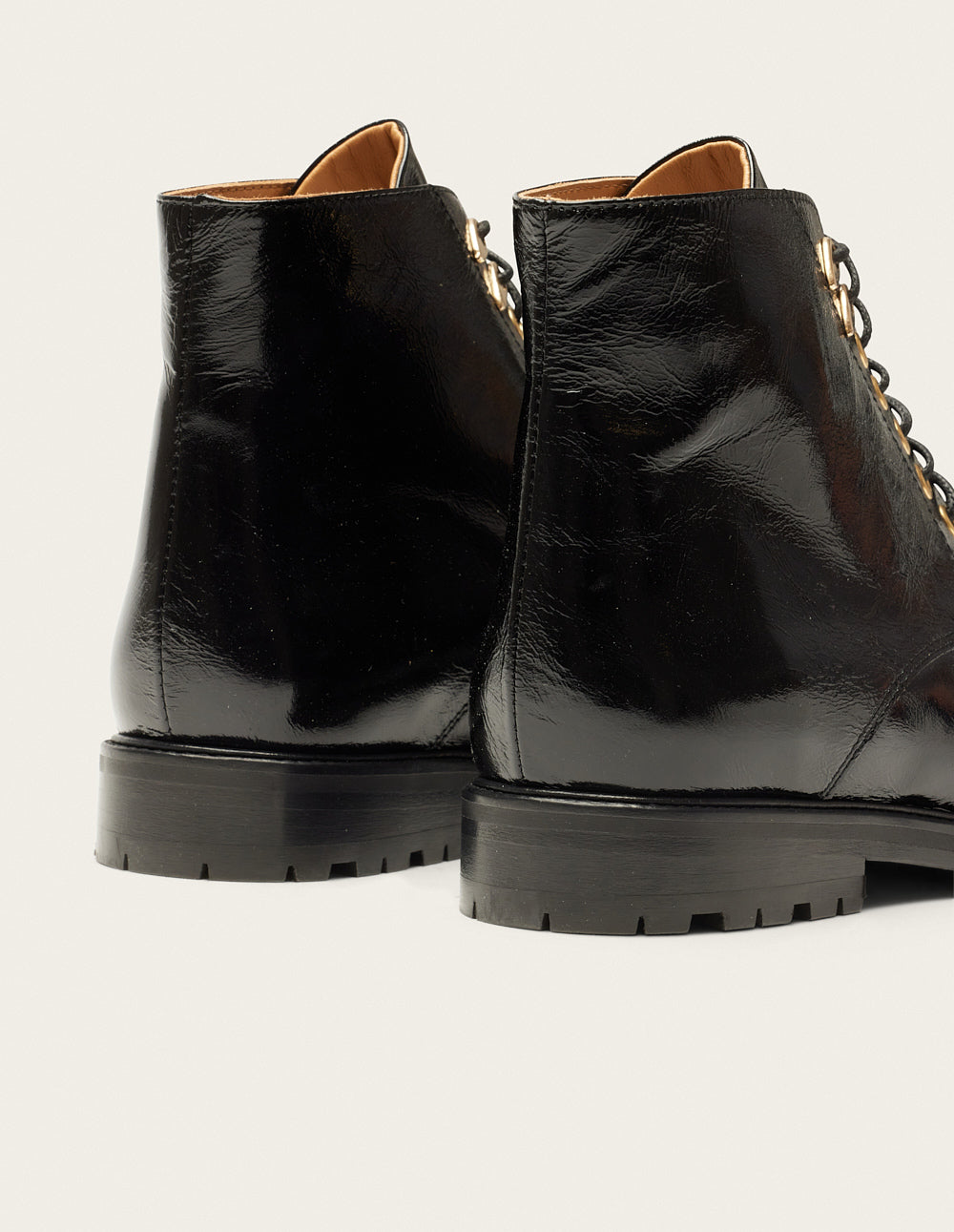 Laurène laced ankle boots - Cuir naplak noir