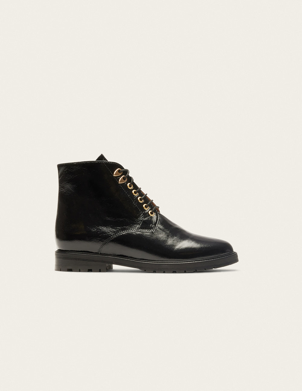 Laurène laced ankle boots - Cuir naplak noir