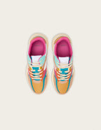 Baskets basses Nathanaelle - Saumon turquoise moutarde