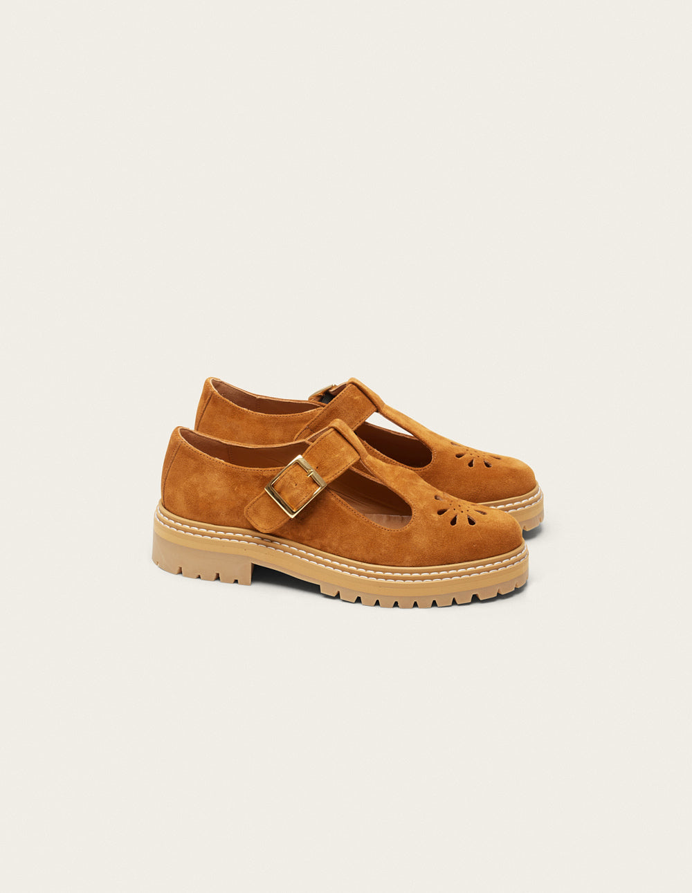 Derbies Romane Ajourée - Suede ambre