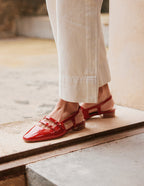 Ballerines Soli - Cuir verni rouge