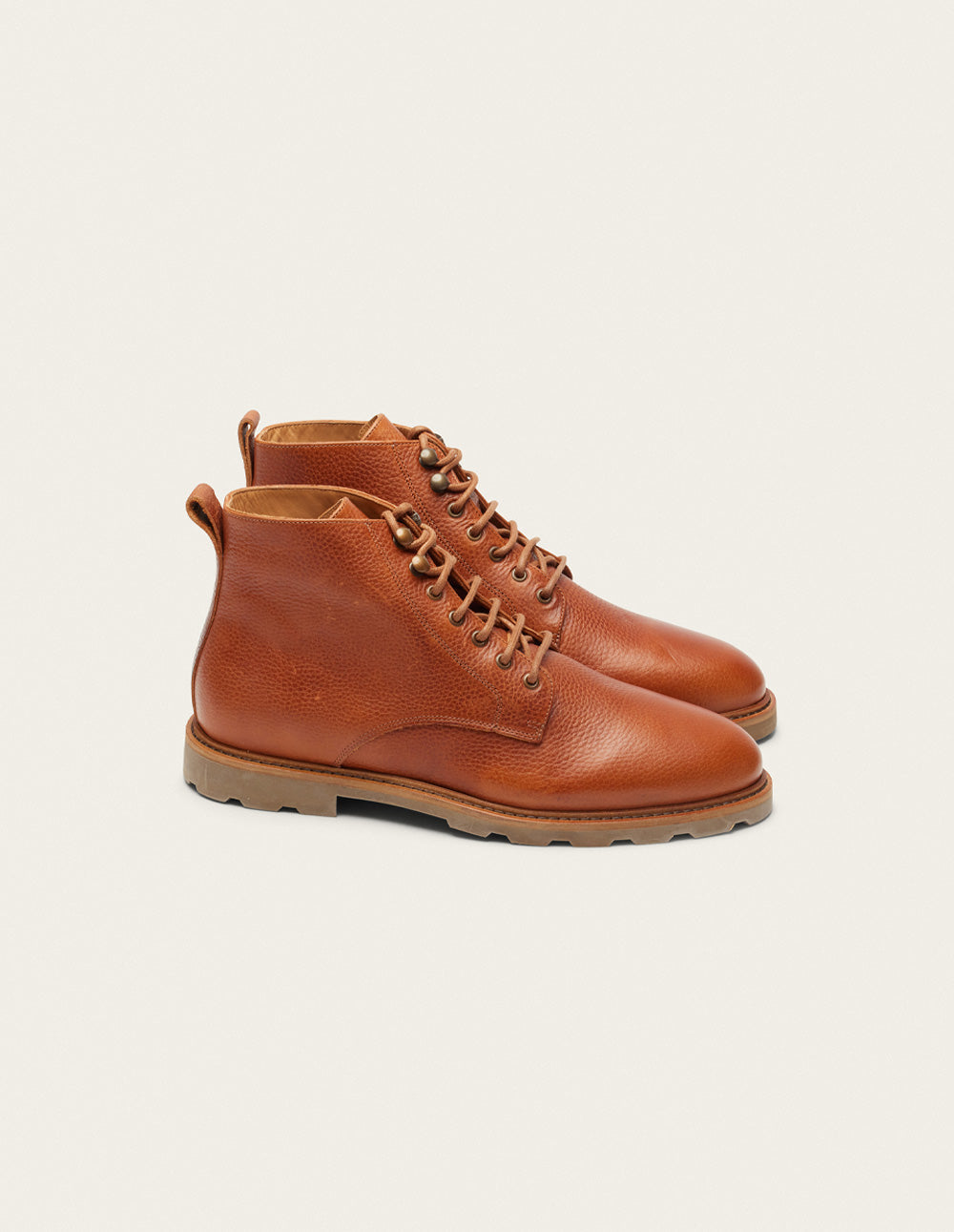Bottines Eugène - Cuir pull up grainé cognac