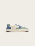 Baskets basses Alexandre - Toile vert bleu pétrole écru