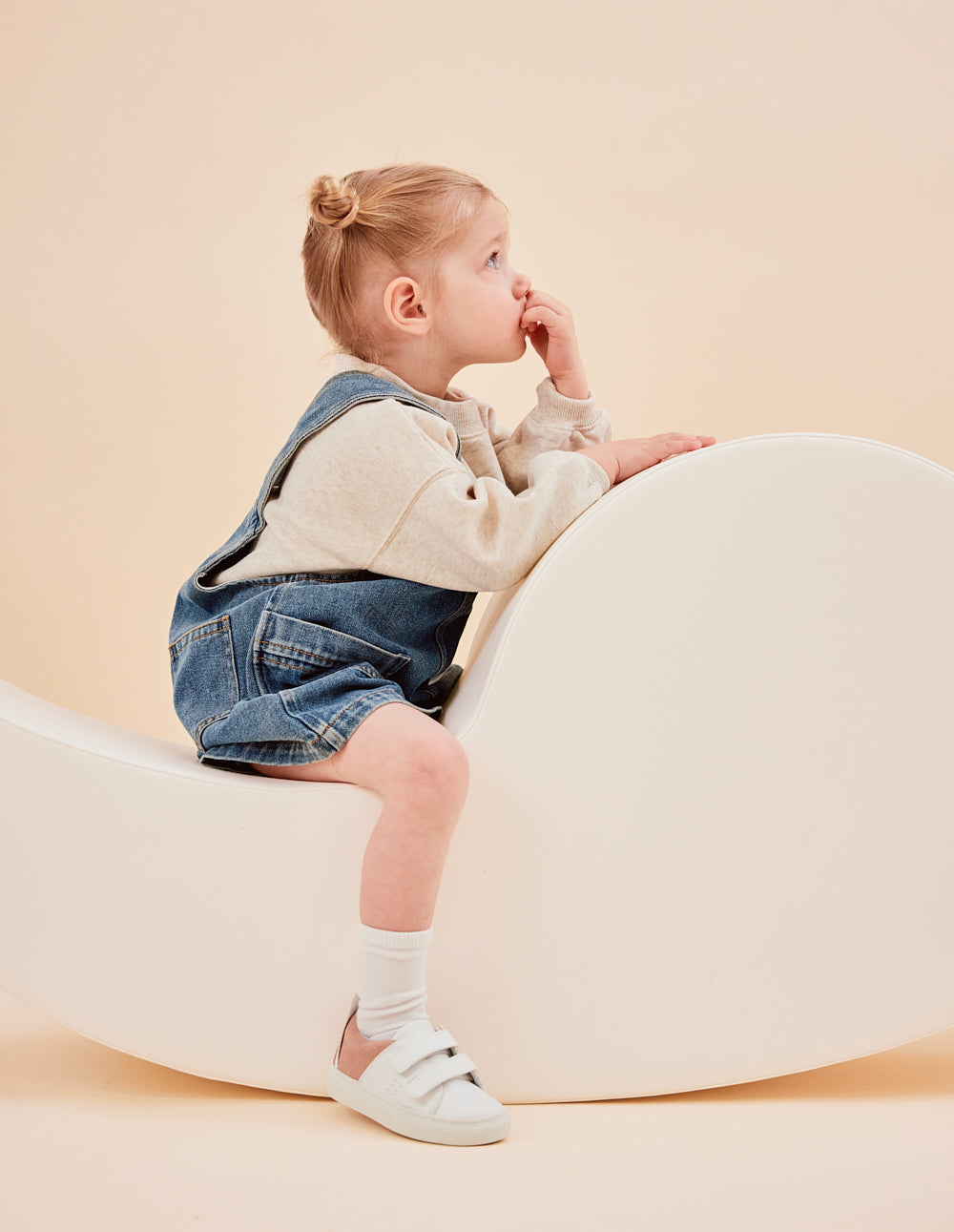 Baskets Kids René Junior - Blanc rose