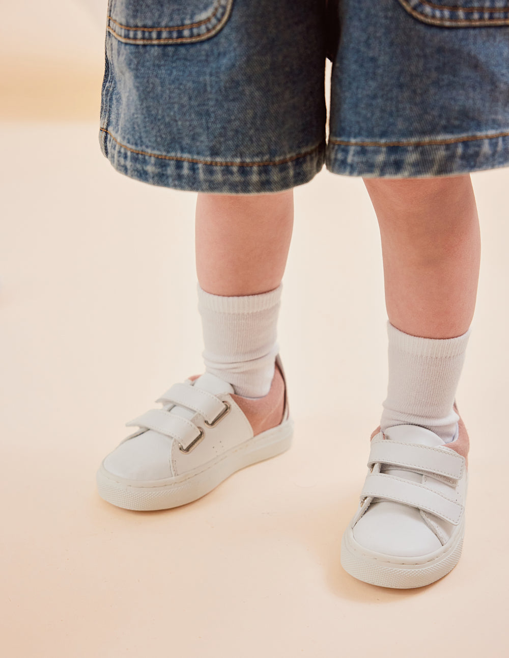 Baskets Kids René Junior - Blanc rose