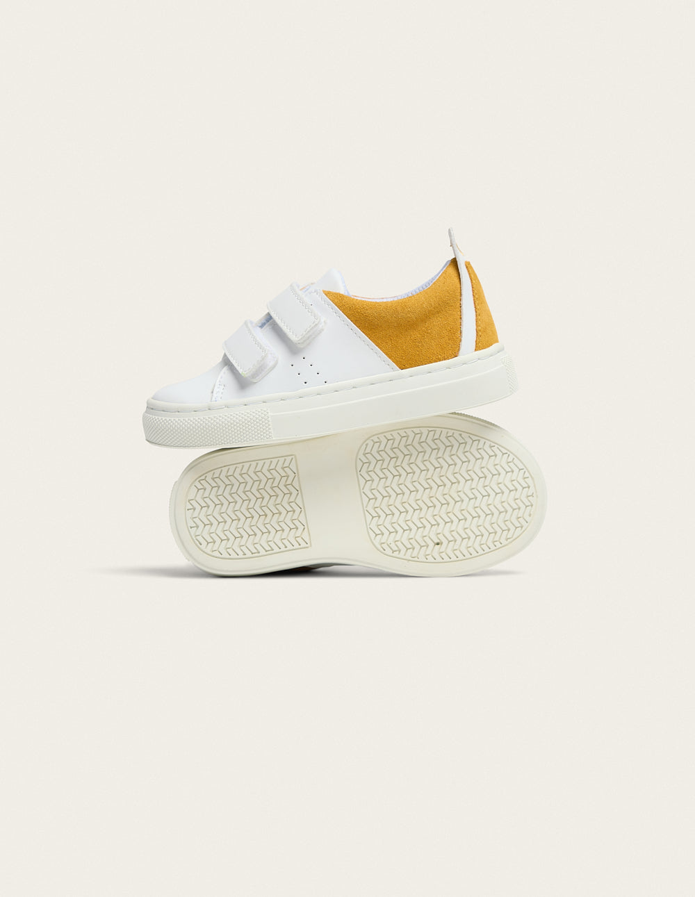 Baskets Kids René Junior - Blanc moutarde