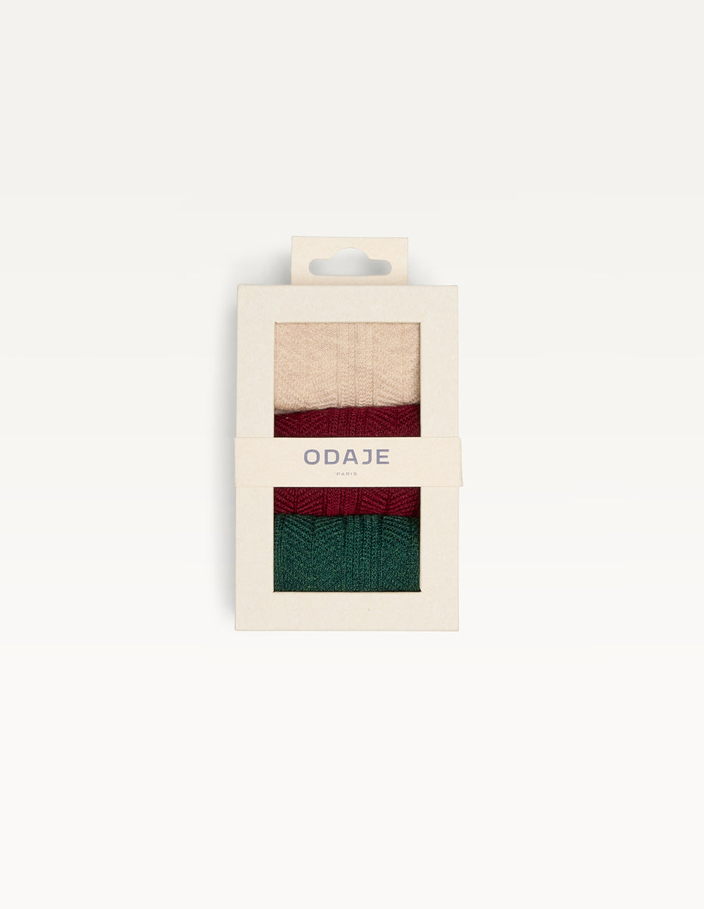 Pack of 3 Chaussettes - beige vert burgundy