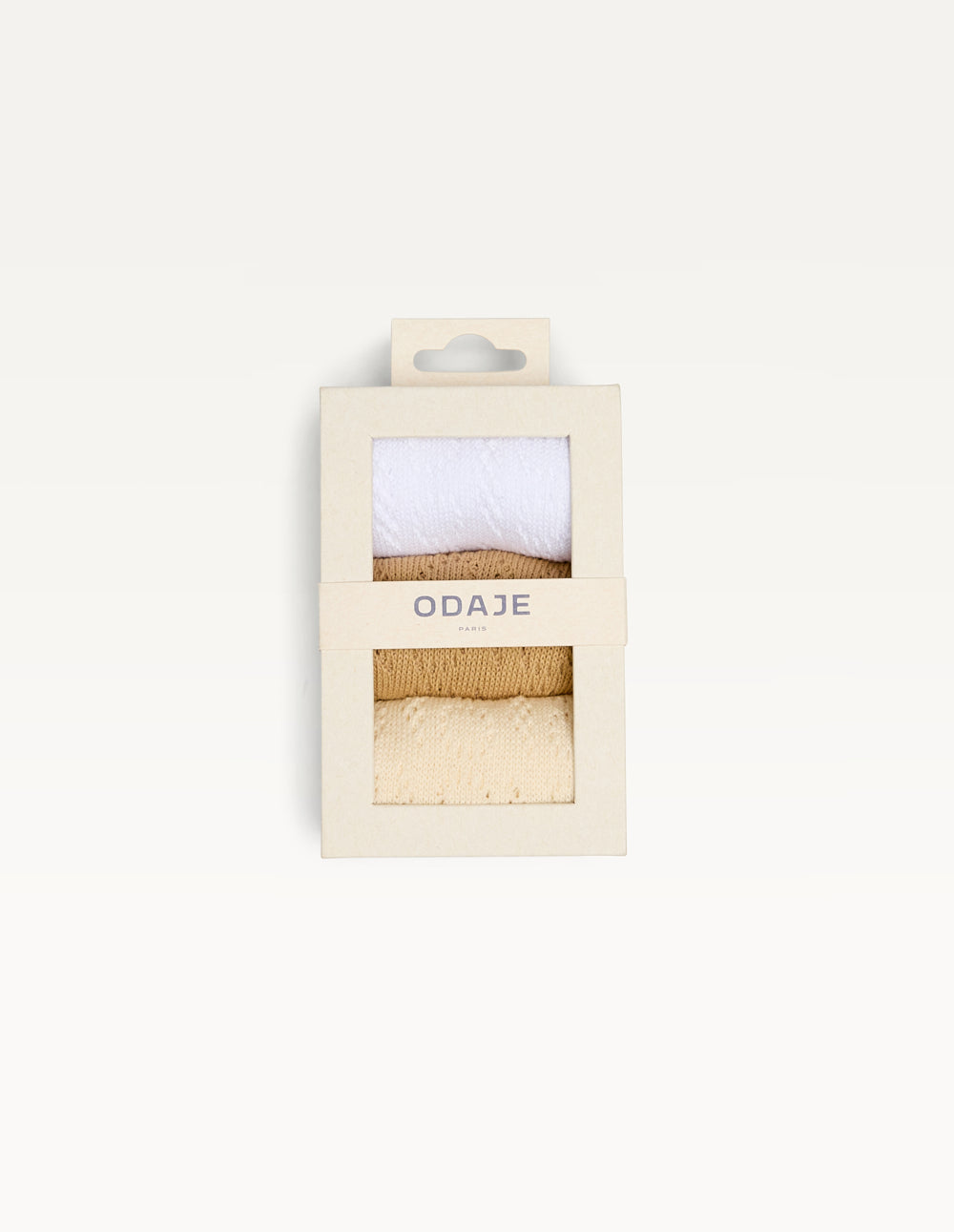 Pack of 3 Chaussettes - Ajourée blanc beige camel