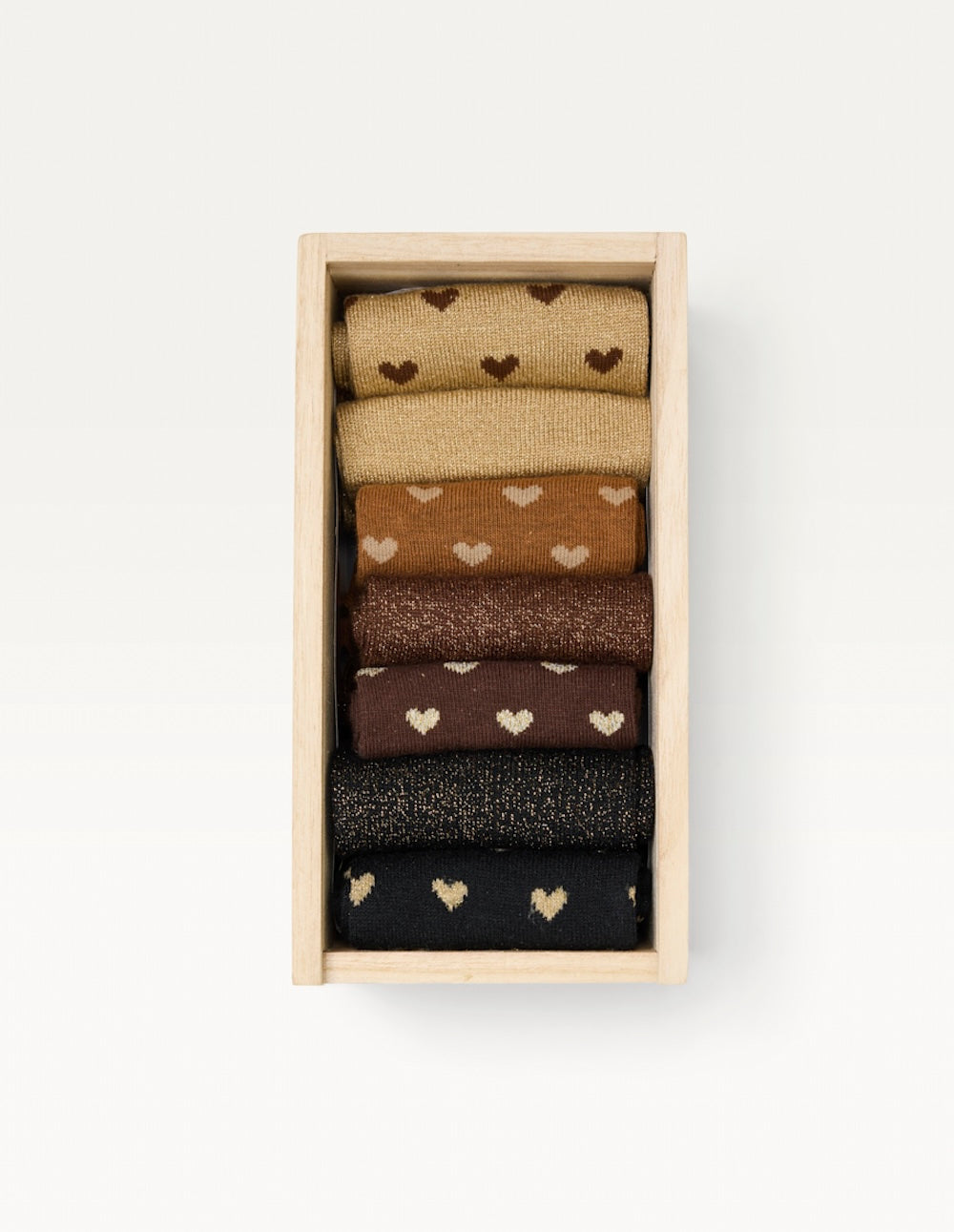 Gift set of 7 chaussettes - Chaussettes Coeur paillettes