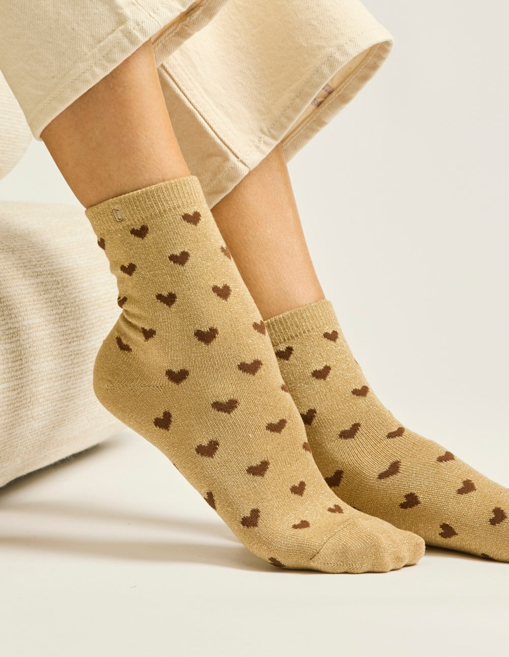 Gift set of 7 chaussettes - Chaussettes Coeur paillettes