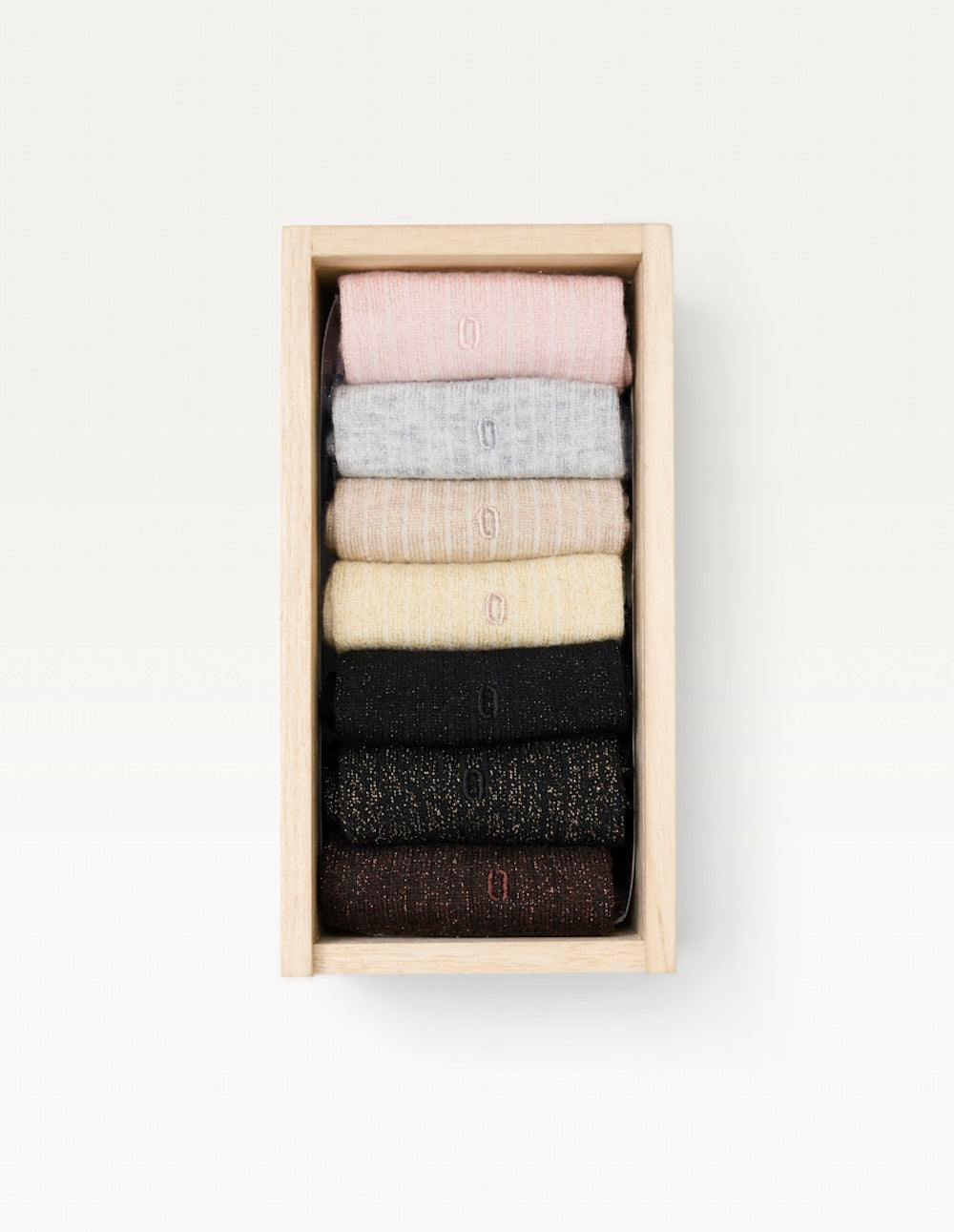Gift set of 7 chaussettes - Chaussettes Côtelé paillettes