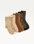 Gift set of 7 chaussettes - Chaussettes Léopard et paillettes