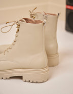 Bottines à lacets Salomé - Cuir crème