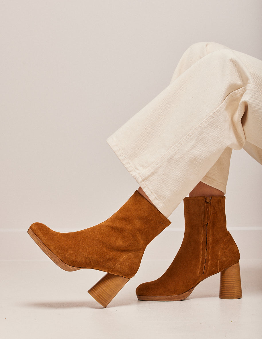 Serena ankle boots - ambre suède